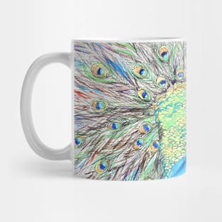 Peacock Watercolour Painting Mug